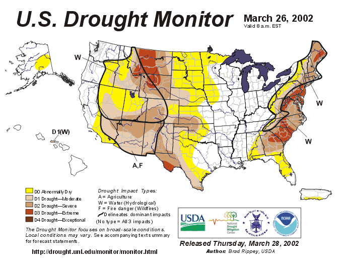 US drought map